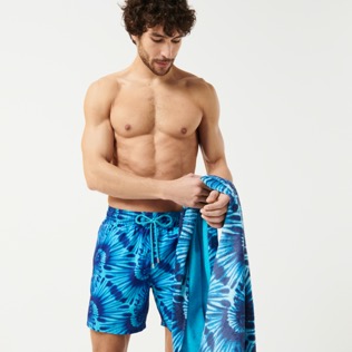 Uomo Altri Stampato - Costume da bagno uomo ultraleggero e ripiegabile Nautilius Tie & Dye, Azzurro dettagli vista 7