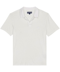 Men Others Solid - Men Tencel Polo Shirt Solid, White front view