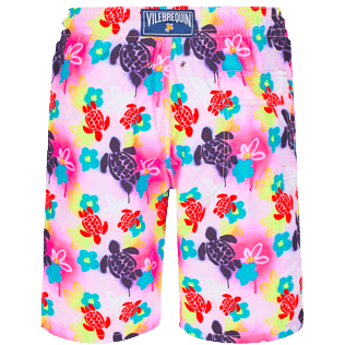 Photo de Homme CLASSIQUE LONG Imprimé - Maillot de bain homme Long 1988 Turtles Graffiti, Rose fluo vue de dos Photo de Homme CLASSIQUE LONG Imprimé - Maillot de bain homme Long 1988 Turtles Graffiti, Rose fluo vue de dos