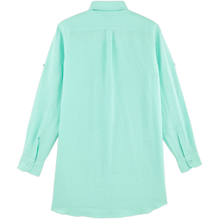 Women Others Solid - Women Long Linen Shirt Solid, Mint back Women Others Solid - Women Long Linen Shirt Solid, Mint back