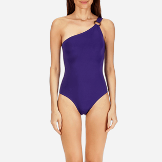 Damen Einteiler Uni - Asymmetrischer Solid Water Badeanzug für Damen, Amethyst supp1 Damen Einteiler Uni - Asymmetrischer Solid Water Badeanzug für Damen, Amethyst supp1