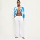 Uomo Altri Unita - Men Linen Pants Solid, Bianco vista frontale indossata