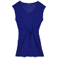 Women Others Solid - Women Short Linen jersey Dress Solid, Purple blue front view