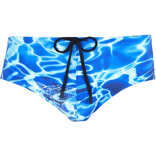 Uomo Slip e Boxer Stampato - Slip mare uomo aderenti Splash, Blu nettuno front Uomo Slip e Boxer Stampato - Slip mare uomo aderenti Splash, Blu nettuno front