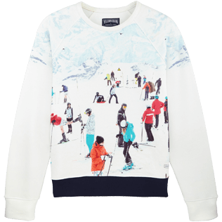 Men Others Printed - Men Cotton Sweatshirt Ski - Vilebrequin x Massimo Vitali, Sky blue front view