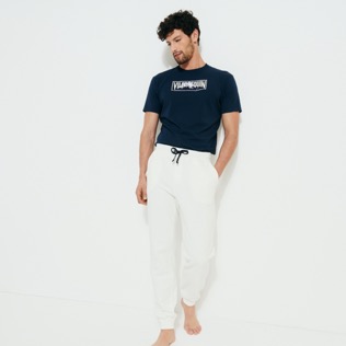 Hombre Autros Liso - Pantalón de chándal en algodón de color liso para hombre, Off white detalles vista 3