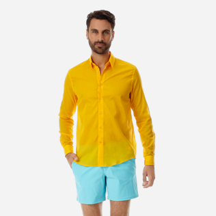 Others Solid - Unisex Cotton Shirt Solid, Mango frontworn Others Solid - Unisex Cotton Shirt Solid, Mango frontworn