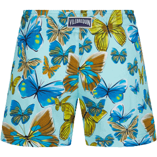 女童 Others 印制 - 女童 Butterflies 游泳短裤, Lagoon 后视图