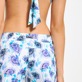 Pantalón corto de baño con cintura plana y estampado Flash Flowers para mujer Purple blue detalles vista 3