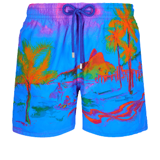Imagen de Hombre Clásico Estampado - Bañador con estampado 2013 Rio 360° para hombre, Mar azul vista frontal Imagen de Hombre Clásico Estampado - Bañador con estampado 2013 Rio 360° para hombre, Mar azul vista frontal