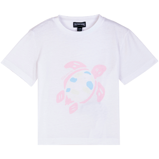 AUTRES Imprimé - T-Shirt Enfant en Coton uni UV Reactif, Blanc front AUTRES Imprimé - T-Shirt Enfant en Coton uni UV Reactif, Blanc front
