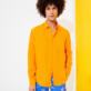 男款 Others 纯色 - 男士纯色亚麻衬衫, Apricot frontworn 男款 Others 纯色 - 男士纯色亚麻衬衫, Apricot frontworn