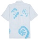 Herren Andere Bedruckt - Snail Tie & Dye Bowling-Hemd aus Leinen und Baumwolle für Herren, Aquamarin blau Rückansicht