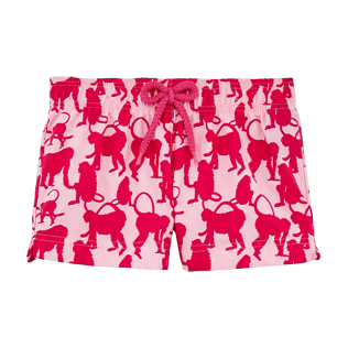 Niñas Autros Estampado - Pantalón corto con estampado Happy Monkeys para niña, Peony front Niñas Autros Estampado - Pantalón corto con estampado Happy Monkeys para niña, Peony front