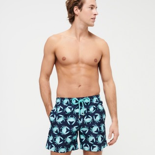 Hombre Clásico Estampado - Bañador con estampado Only Crabs ! para hombre, Azul marino vista frontal desgastada