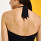 Women One-piece Swimsuit Solid Black details view 2
