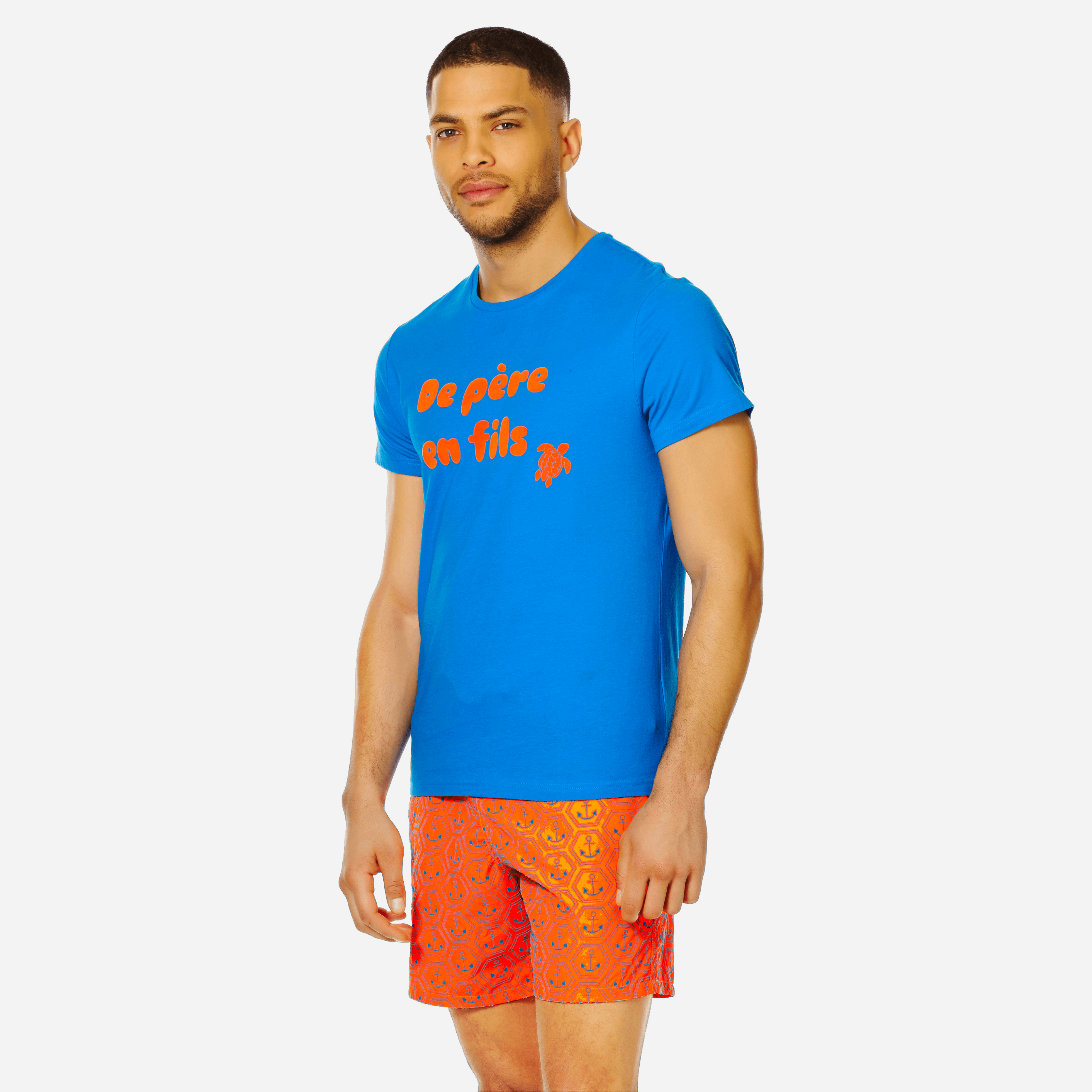 VILEBREQUIN MEN COTTON T-SHIRT "DE PÈRE EN FILS",TAOH9P08