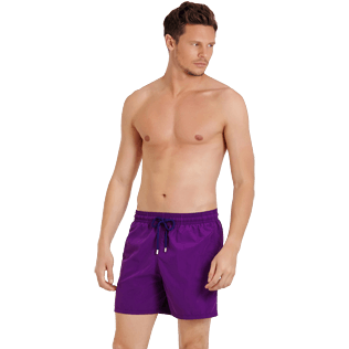 Men Classic Solid - Men Swimwear Solid, Plum frontworn Men Classic Solid - Men Swimwear Solid, Plum frontworn