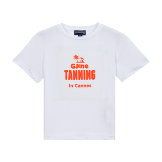 Boys Others Printed - Boys T-shirt Gone Tanning in Cannes, White front Boys Others Printed - Boys T-shirt Gone Tanning in Cannes, White front