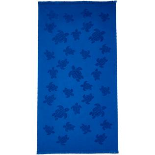 Others Solid - Fouta in terry cloth Turtles Jacquard, Royal blue front Others Solid - Fouta in terry cloth Turtles Jacquard, Royal blue front