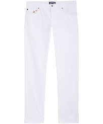 Pantalón de 5 bolsillos y color liso para hombre Blanco vista frontal