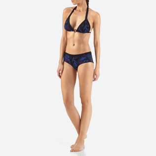 Women Bottoms Printed - Camouflage Turtles Bikini bottom, Plum frontworn Women Bottoms Printed - Camouflage Turtles Bikini bottom, Plum frontworn