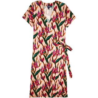Femme AUTRES Imprimé - Robe portefeuille Femme Mini Paradise 3D, Nude front Femme AUTRES Imprimé - Robe portefeuille Femme Mini Paradise 3D, Nude front