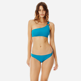 Women Asymmetrical Solid - Women asymetrical bikini Top Solid, Seychelles frontworn Women Asymmetrical Solid - Women asymetrical bikini Top Solid, Seychelles frontworn