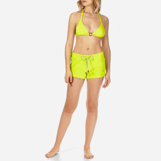 Women Others Solid - Women Terry Cloth Shortie Solid, Chartreuse frontworn Women Others Solid - Women Terry Cloth Shortie Solid, Chartreuse frontworn
