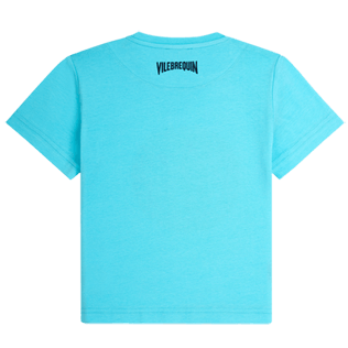 Garçons AUTRES Imprimé - T-Shirt en Coton Garçon Turtles Smiley - Vilebrequin x Smiley®, Bleu lazuli vue de dos