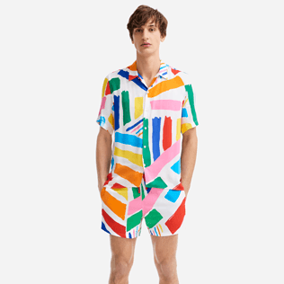 Homme AUTRES Graphique - Chemise manches courtes Homme Dazzle - Vilebrequin x JCC+ - Edition limitée, Blanc frontworn Homme AUTRES Graphique - Chemise manches courtes Homme Dazzle - Vilebrequin x JCC+ - Edition limitée, Blanc frontworn