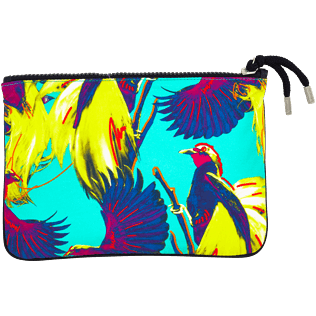 Bags Estampado - Bolsa de playa de algodón con cremallera y estampado Birds of Paradise, Veronese green back Bags Estampado - Bolsa de playa de algodón con cremallera y estampado Birds of Paradise, Veronese green back