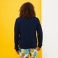 Homme AUTRES Imprimé - Sweatshirt en coton homme Marguerites, Bleu marine vue portée de dos