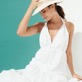 Damen Andere Bestickt - Broderies Anglaises Damenkleid aus Baumwolle, Weiss Details Ansicht 4