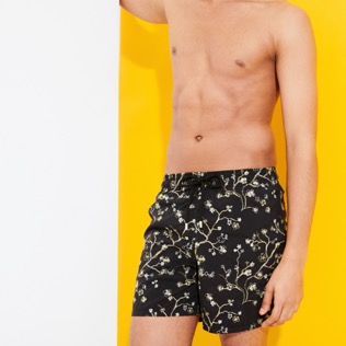Picture of Men Classic Embroidered - Men Swim Trunks Embroidered Cherry Blossom - Limited Edition, Black details view 2 Picture of Men Classic Embroidered - Men Swim Trunks Embroidered Cherry Blossom - Limited Edition, Black details view 2