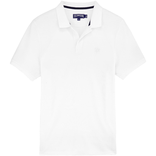 Hombre Autros Liso - Polo en piqué de algodón, Blanco front Hombre Autros Liso - Polo en piqué de algodón, Blanco front