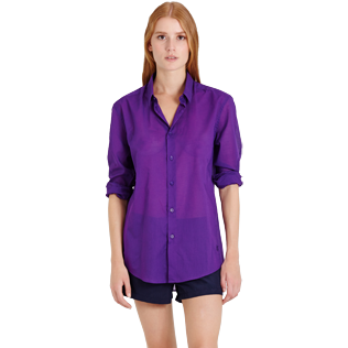 Andere Uni - Unisex Solid Hemd aus Baumwollschleier, Pflaume supp5 Andere Uni - Unisex Solid Hemd aus Baumwollschleier, Pflaume supp5
