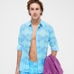 Hombre Autros Estampado - Camisa de verano unisex en gasa de algodón con estampado Urchins, Celeste detalles vista 3