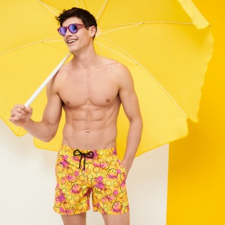 Men Classic Printed - Men Swimwear Monsieur André - Vilebrequin x Smiley®, Lemon details view 3