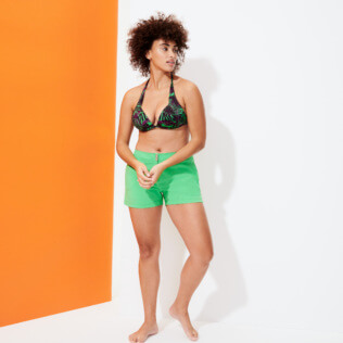 Picture of Women Halter Printed - Women Halter Bikini Top Madrague, Grass green details view 1 Picture of Women Halter Printed - Women Halter Bikini Top Madrague, Grass green details view 1