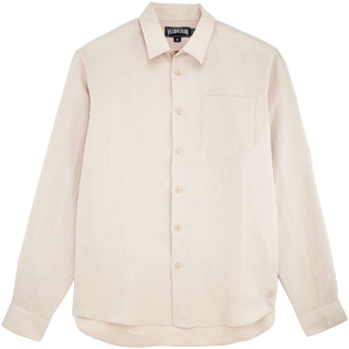 Uomo Altri Unita - Camicia uomo in lino tinta unita, Gesso front Uomo Altri Unita - Camicia uomo in lino tinta unita, Gesso front