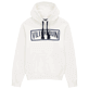 Men Cotton Hoodie Sweatshirt Solid Off white front view
