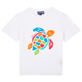 Bambino Altri Stampato - T-shirt bambino in cotone biologico Tortue Multicolore, Bianco vista frontale