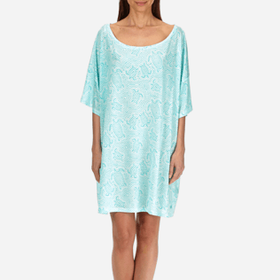 Mujer T-Shirt Estampado - Camiseta extragrande en tencel con estampado Hypnotic Turtles para mujer, Laguna supp1 Mujer T-Shirt Estampado - Camiseta extragrande en tencel con estampado Hypnotic Turtles para mujer, Laguna supp1