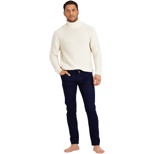 Men Others Solid - Men 5-Pocket Carrot fit Pants, Dark denim w1 frontworn Men Others Solid - Men 5-Pocket Carrot fit Pants, Dark denim w1 frontworn