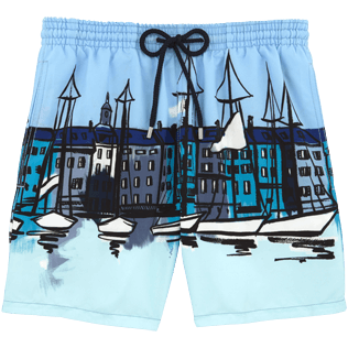 Hombre Corte Clásico Estampado - Bañador con estampado Le Port, Bleu givre front Hombre Corte Clásico Estampado - Bañador con estampado Le Port, Bleu givre front