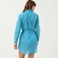 女款 Others 印制 - 女士 Micro Waves 棉质衬衫连衣裙, Lazulii blue 背面穿戴视图
