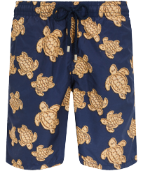 Men Long classic Printed - Men Swimwear Long Sand Turtles, Navy front view