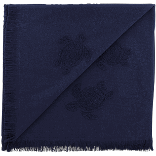 Andere Uni - Turtles Jacquard-Decke aus Frottee, Marineblau back Andere Uni - Turtles Jacquard-Decke aus Frottee, Marineblau back