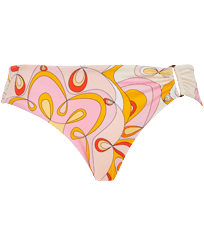 Mujer Braguitas Estampado - Braguita de bikini de talle medio con estampado Kaleidoscope para mujer, Camellia vista frontal